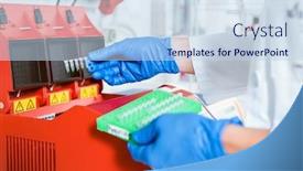  Presentation with red medical - Cool new PPT theme with closeup-of-red-medical-machine backdrop and a sky blue colored foreground