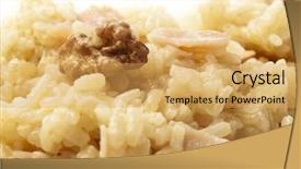  Presentation with nuts - Presentation theme enhanced with closeup-of-rice-ham background and a yellow colored foreground