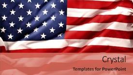  Presentation with free american flag - Beautiful presentation featuring closeup of rippled american flag backdrop and a coral colored foreground