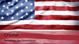  Presentation with ripple - Theme enhanced with closeup of rippled american flag background and a red colored foreground