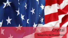  Presentation with ripple - Amazing PPT theme having closeup of rippled american flag backdrop and a red colored foreground