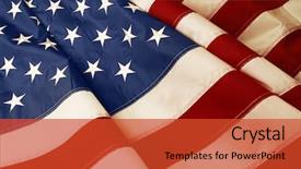  Presentation with american flag - Audience pleasing slides consisting of closeup of rippled american flag backdrop and a red colored foreground