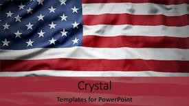  Presentation with america flag - Presentation featuring closeup of rippled american flag background and a red colored foreground