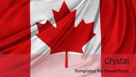  Presentation with canada flag - Presentation theme enhanced with closeup of rippled canadian flag background and a red colored foreground