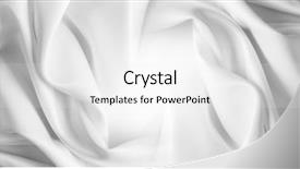  Presentation with rippled white silk - PPT theme with closeup of rippled white silk background and a white colored foreground