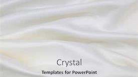  Presentation with rippled white silk - Beautiful PPT theme featuring closeup of rippled white silk fabric lines backdrop and a light gray colored foreground