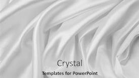  Presentation with rippled white silk - PPT theme consisting of closeup-of-rippled-white-silk background and a light gray colored foreground