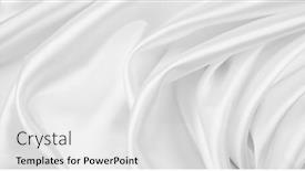  Presentation with rippled white silk - Cool new PPT theme with closeup-of-rippled-white-silk backdrop and a white colored foreground
