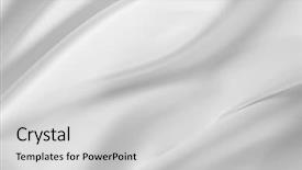  Presentation with rippled white silk - Beautiful PPT theme featuring closeup of rippled white silk backdrop and a light gray colored foreground
