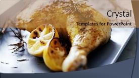 Presentation with chicken - PPT layouts enhanced with closeup of roast chicken background and a gold colored foreground