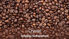  Presentation with sack of coffee beans - Audience pleasing slide set consisting of closeup-of-roasted-coffee-beans backdrop and a tawny brown colored foreground