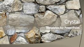  Presentation with rock wall - Audience pleasing presentation theme consisting of closeup of rock wall structure backdrop and a gray colored foreground