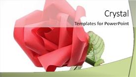  Presentation with craft - Amazing PPT layouts having closeup of rose flower origami paper craft isolated on white background backdrop and a white colored foreground