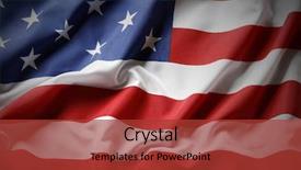  Presentation with free american flag - Presentation theme having closeup of ruffled american flag background and a red colored foreground