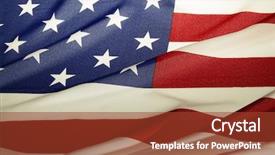  Presentation with american flag and eagle - Beautiful presentation design featuring closeup of ruffled american flag backdrop and a tawny brown colored foreground