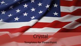  Presentation with american flag - Slides with closeup of ruffled american flag background and a  colored foreground