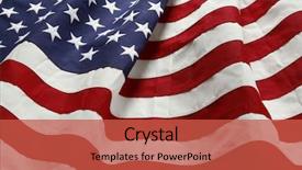 Presentation with american flag - Amazing slide deck having closeup of ruffled american flag backdrop and a red colored foreground