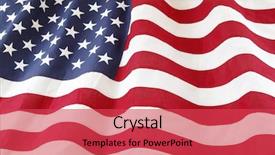  Presentation with american flag - Cool new theme with closeup of ruffled american flag backdrop and a red colored foreground