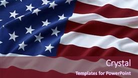  Presentation with american flag and eagle - Presentation design consisting of closeup of ruffled american flag background and a  colored foreground
