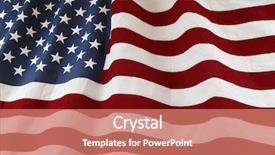  Presentation with american revolution close up - Audience pleasing theme consisting of closeup of ruffled american flag backdrop and a  colored foreground