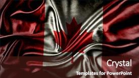  Presentation with canadian flag - Theme having closeup of ruffled canadian flag background and a tawny brown colored foreground