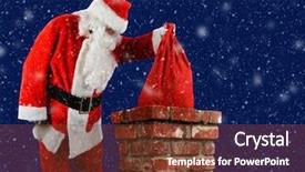  Presentation with bag - Slide deck with closeup of santa claus placing background and a  colored foreground