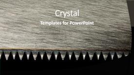 Presentation with blade - Audience pleasing PPT theme consisting of closeup of saw blade isolated backdrop and a  colored foreground