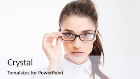  Presentation with close up of young girls - Cool new presentation with closeup of serious beautiful young backdrop and a  colored foreground