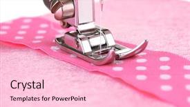  Presentation with sewing machine - Colorful slide set enhanced with closeup of sewing machine working backdrop and a lemonade colored foreground