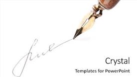  Presentation with close up of printer ink - Colorful presentation theme enhanced with closeup of signature fake not backdrop and a white colored foreground