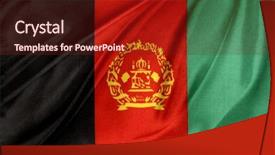  Presentation with afghanistan - Slide deck enhanced with closeup of silky afghanistan flag background and a tawny brown colored foreground