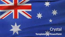  Presentation with australia - Beautiful PPT theme featuring closeup of silky australian flag backdrop and a navy blue colored foreground
