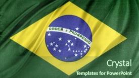  Presentation with srilanka flag - Slide set with closeup of silky brazilian flag background and a ocean colored foreground