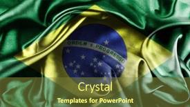  Presentation with flag - Slide set having closeup-of-silky-brazilian-flag background and a  colored foreground