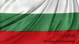  Presentation with bulgarian - Presentation theme featuring closeup of silky bulgarian flag background and a crimson colored foreground