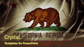  Presentation with california irrigation canals farming - PPT layouts featuring closeup of silky california flag background and a tawny brown colored foreground