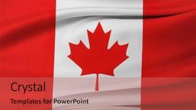  Presentation with canada flag - Beautiful PPT layouts featuring closeup of silky canadian flag backdrop and a coral colored foreground