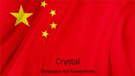  Presentation with chinese chinese - Slide deck with closeup of silky chinese flag background and a black colored foreground