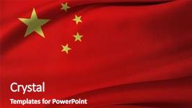  Presentation with chinese chinese - Presentation theme featuring closeup of silky chinese flag background and a crimson colored foreground