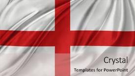  Presentation with english - PPT theme enhanced with closeup of silky english flag background and a soft green colored foreground