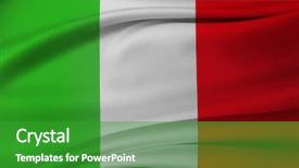  Presentation with italian flag waving - PPT theme enhanced with closeup of silky italian flag background and a shamrock green colored foreground