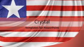  Presentation with flag and cross - Audience pleasing theme consisting of closeup of silky liberian flag backdrop and a coral colored foreground