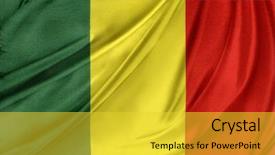 Presentation with flag - Theme with closeup of silky mali flag background and a yellow colored foreground