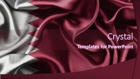  Presentation with qatar - Presentation theme enhanced with closeup-of-silky-qatar-flag background and a wine colored foreground