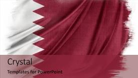  Presentation with qatar - Slides consisting of closeup of silky qatar flag background and a violet colored foreground