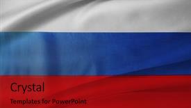  Presentation with russian - Beautiful presentation theme featuring closeup of silky russian flag backdrop and a crimson colored foreground