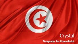  Presentation with flag - Audience pleasing theme consisting of closeup of silky tunisia flag backdrop and a crimson colored foreground