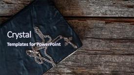  Presentation with christian bible study - Beautiful slide deck featuring closeup of silver christian cross backdrop and a wine colored foreground