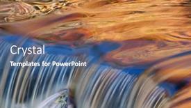  Presentation with golden - Audience pleasing PPT theme consisting of closeup-of-small-river-cascade backdrop and a  colored foreground