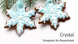  Presentation with gingerbread - Audience pleasing presentation consisting of closeup of snowflake gingerbread cookies backdrop and a white colored foreground